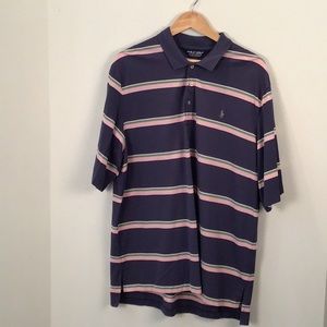 Polo Ralph Lauren golf striped polo shirt. Size XL. Purple, green, pink, white.